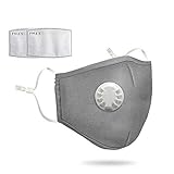  Staubmaske mit 2 Filtern Atemschutzmaske Mundmaske Gesichtsmasken Staub Anti-Verschmutzungs-Anti-Smog PM2.5 Waschbar Wiederverwendbar zum Reiten Staubdichte Kohlefilter Baumwolle