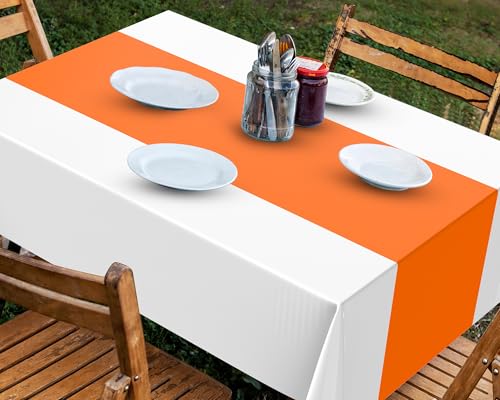 Nappe jetable plastique imperméable lot de 6 grandes dimensions pour buffet orange