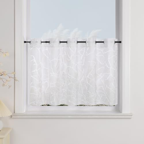 Yujiao Mao Zweige Halbtransparent Scheibengardinen Landhaus Küchengardine...