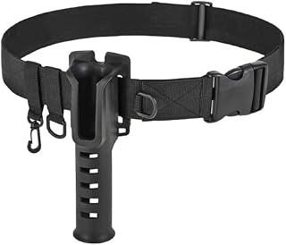 Cinturón de soporte para caña de pescar montado en la cintura, cinturón de pesca con correa ajustable para carrete giratorio, ABS y nailon para kayak y surf