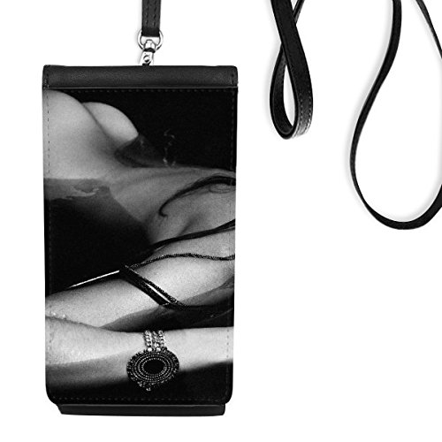 Porte-monnaie cadeau original en faux cuir noir pour smartphone