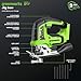 Greenworks 24V Brushless Cordless Jig Saw,3000 SPM,1 Inch Stroke Length Jigsaw with 6PCS Blades,4 Orbital Settings,45 Degree Cutting Angle,Tool-Free Blade Changing