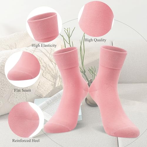 6 Pairs Thin Ankle Socks for Women, Womens Cotton Casual Dress Crew Lightweight Breathable Colorful Socks Size 5-94