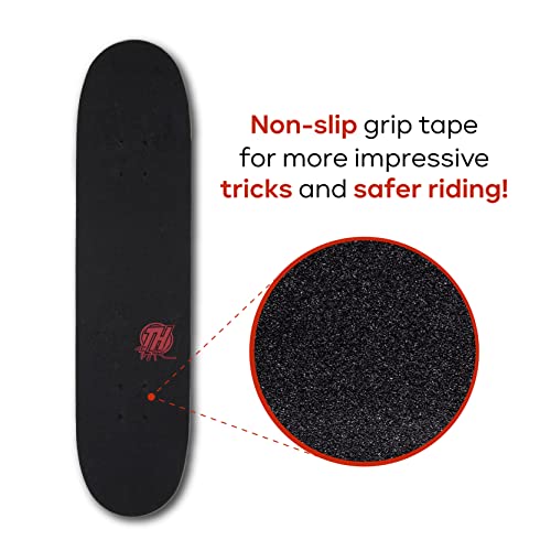 Tony Hawk 31 Inch Skateboard, Tony Hawk Signature Series 4, 9-Ply Maple Deck Skateboard For Cruising, Carving, Tricks And Downhill, Flame Hawk #TOP1