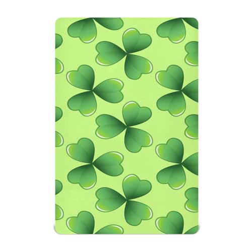 Moudou St. Patrick's Day Clover Playard Sheet for Boy Girls, Soft Breathable Fitted Toddler Sheet for Standard Playard Bed Mattress, 39 x 27 x 5 Inch