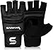 SAWANS Guantes MMA Guantes de Karate Saco de Boxeo Guantes de Boxeo Artes Marciales Combate Taekwondo Kickboxing Mitones Lucha Entrenamiento de Grappling para Mujeres Hombres Adultos (Negro, M)