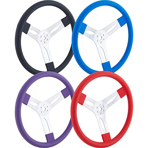 15 Inch Black Cushioned Alum 3-Spoke Steering Wheel, Flat