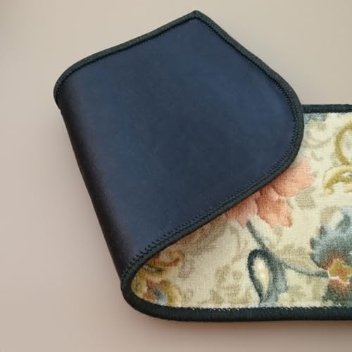 San-Luna 階段すべり止めマット 階段マット (15段) 日本製 （洗える 抗菌防臭 吸水速乾） 滑り止めマット すべり止め加工 グリーン 【オリエンタル更紗】 [4]