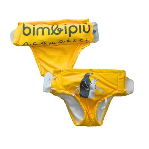 Costume Piscina Contenitivo Artigianale per Bambini 10–36 Mesi per Mare e Piscina (Giallo Sole)