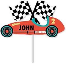 Vintage Race Car - Custom Name Cake Topper | Race Car Birthday Party Decorations | Race Car Cupcake Topper | Personalized Name Cake Topper | Race Car Themed Party