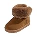 Boys Girls Ankle Boots Waterproof Warm Snow Boots with Fleece Collar Cozy Faux Fur Lining Non-Slip Winter Boots for Toddler Big Kids Fashion Outdoor Cold Weather Walking Shoes for All Day Play Brown