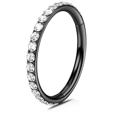 WBRWP 18G Black Hoop Nose Ring Cover