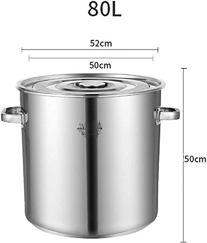 MNSSRN GroÃer Kapazitätssuppen-Eimer, zusammengesetzter Boden verdicktes Edelstahl-Koch-Eimer-Suppentopf (mit Deckel), verwendet für Gasherd/Induktionskocher,80L – Bild 3
