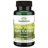 Swanson Maximum Strength White Willow Bark Extract-Promotes Joint Support & Muscle Relief-Standardized to 25% Salicin-Natural Supplement with No Stomach Irritation (60 Veggie Caps, 500mg Each)