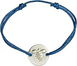 Frombee Wildbienenrettung Armband Frombee4Bees – hochwertiger Schmuck aus Nylon und Messing – handgefertigte Geschenkidee für einen guten Zweck – petrol und silber
