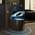 Weibath Smart Toilet with Bidet Built in,Black One-Piece Toilet Elongated Automatic Toilet Tankless Toilet with Auto Flushing Foot Sensor 1.28 GPF (Black, Automatic-US Plug)