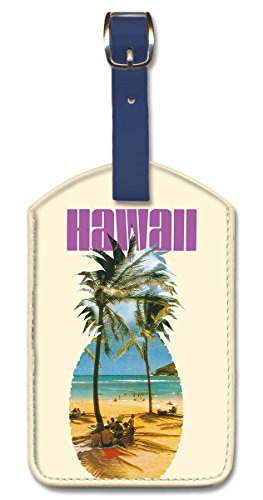 Pacifica Island Art Leatherette Luggage Baggage Tag - Hawaii Pineapple