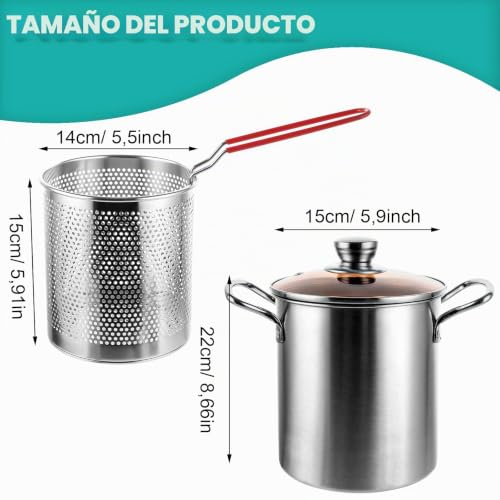 Miniatura 2 de Apacali 1 Pieza Olla Para Espárragos, Olla Para Espaguetis Con Colador, Olla De Pasta De 3 L, Olla Para Pasta De 16 Cm, Olla Para Cocinar Espárragos O Espaguetis De Acero Inoxidable