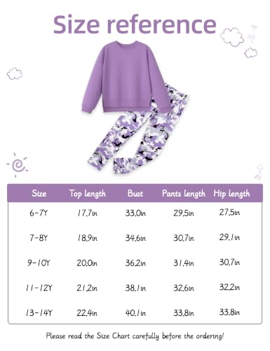 Image of Girl Clothes Sweatshirt Pullover Leggings Tracksuits Outfit 2PC Girls Clothes Size 6-14