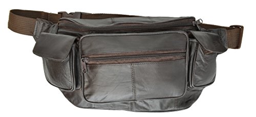 Sac banane en cuir XL marron pour homme et femme à la recherche d'espace