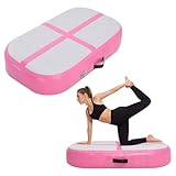 ARATERVIO Aufblasbare Air Track Matte 100×60×20 cm – Gymnastikmatte Trainingsmatte aus PVC, 10 cm Dicke Turnmatte für Yoga, Turnen, Tanz & Fitness Training, Faltbare Airtrack Matte (Ohne Pumpe) (Rosa)