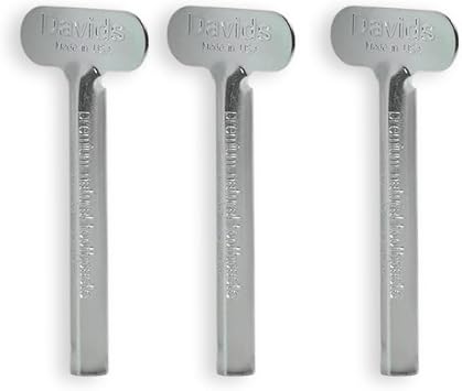 Davids Toothpaste Tube Squeezer, Dispenser Tube Roller, Metal Tube Key, Dispenser Wringer Tools, Recyclable Metal, Made in USA 3 Pack