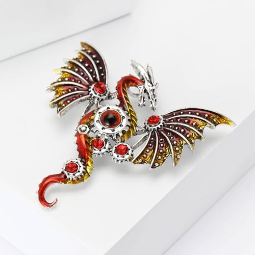Image of WAKYME Dragon Brooch for Men Suit Lapel Enamel Pins for Suits Fashion Accessories Shirt Clip