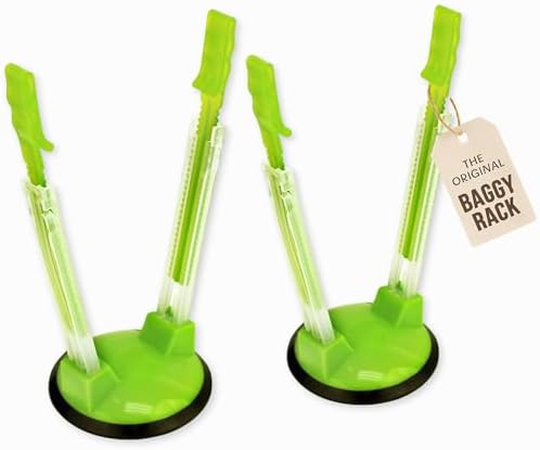 Jokari Adjustable Baggy Rack Stand 2 Pack Hands Free Food Storage...