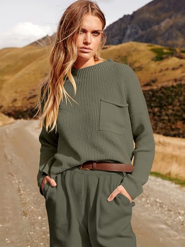 Image of ANRABESS Women's Two Piece Outfits Long Sleeve Knit Top Fall Sweater Set Oversized Pants Tracksuit Lounge Sets