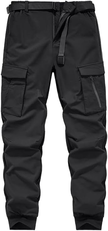 Men's Tactical Cargo Pants Waterproof Hiking Pants Every Season Travel Pants with Elastic Bottom Hem