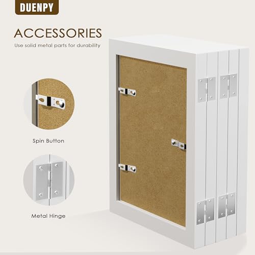 Image of DUENPY 5 Folding 4x6 Accordion Wood Frame Plexiglass White | Constructed With Engineered Wood And Plexiglass, Elegant Ornament For Desktop Photo Display