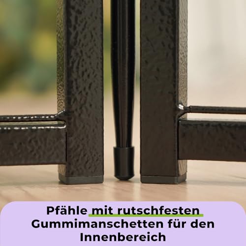 SunsGrove 6-teilig Welpenauslauf 80cm Hoch, Schwerlast Hundestall für drinnen mit 1 Türen, Anti-Rost Hundezaun, Automatische Verriegelung, Pet Playpen for Yard RV Camping, Schwarz