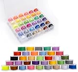 Aesurme 36Pcs Thread for Sewing Machine Prewound Bobbins with Case, Standard Size and Assorted Colors, Sewing Accessories for Brother/Singer/Babylock/Janome Machine
