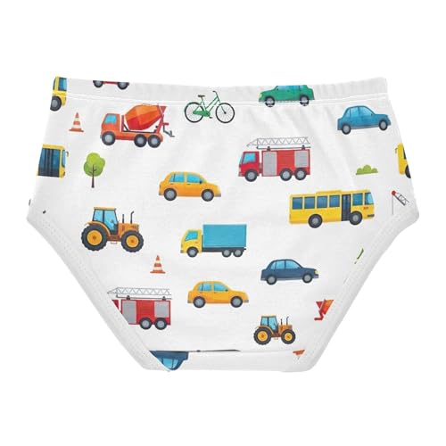 Cartoon Toddler Girls Underwear 2t Cotton Girl Panties Cute Colorful Vehicles Cars Yellow White Undies Kids Briefs2