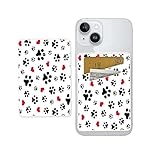 ADBOR-Leather-Phone-Card-Holder-Dual-Pocket-Phone-Wallet-Stick-On-Cute-Card-Holder-for-Back-of-Phone-Credit-Card-Holder-for-Phone-Case-Suitable-for-Most-Phones-Cute-Dog-Paws-Cute-Dog-Paws
