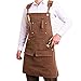 Tablier de bricolage avec porte-outils à plusieurs poches Tablier de travail en toile cirée, tablier unisexe résistant à l'eau et à la cire, idéal pour les ingénieurs menuisier artisanat potier