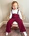 HINTINA 2T Toddler Little Girl Fall Winter Clothes Corduroy Button Down Pinafore Overall Jumpsuit Romper Suspender Pants Set Long Sleeve 2 Pieces Outfits Spring Clothing 2-3T Years
