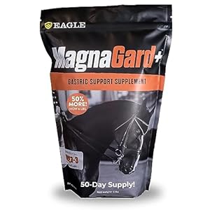 Plus Gastric Support Supplement for Horses with Omega 3s | Relieves Ulcers, Calming Supplement, Magnesium & Other Vital Minerals | Powder, 6 Pound Bag, 45-Day Supply | by Eagle Equine