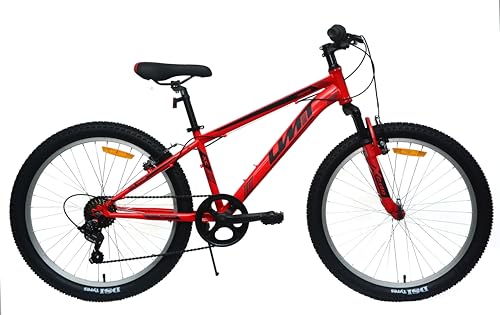 DEPORBIKES Bicicleta 24 Pulgadas niño 8-12 años | Bicicleta montaña + 7 Velocidades Shimano + Frenos V-Break + Suspensión Delantera | Resistente y Segura Ideal para niño