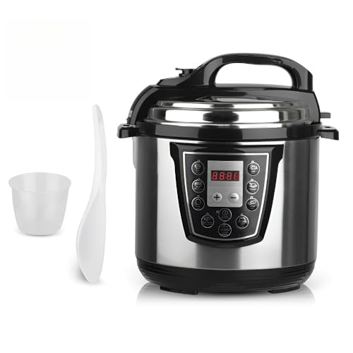 Olla A Presión Eléctrica De 6 L: Multifuncional For Arroz, Sopa Y Guisos. Con Tapa Abierta, Cocción A Fuego Lento Y Temporizador.