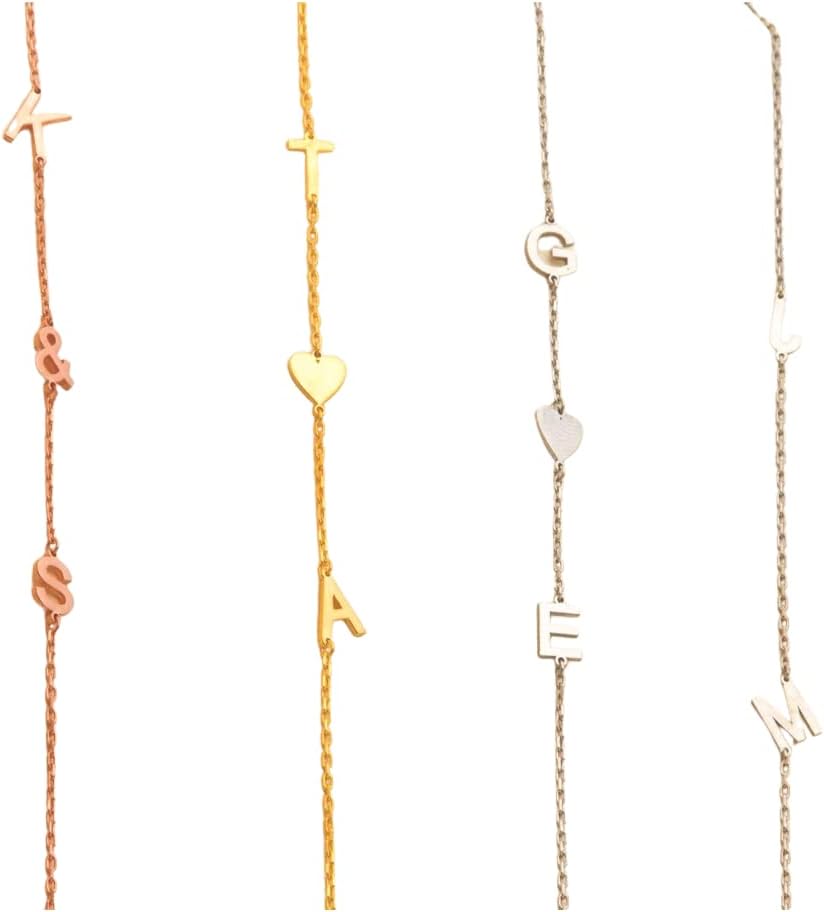 925 Silver Sideways Initial Necklace, Gold Over Silver Letter Necklace, Rose Gold Necklace for her, Minimalist Necklace, Mom Necklace, Valentines Day Gift for Her, Silver Gift Necklace