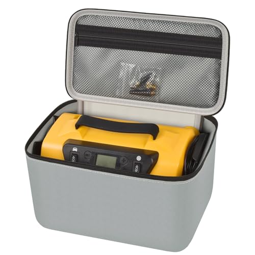 Steadtep Air Compressor Storage Bag Compatible with AstroAI Tire Inflator for Car Tire Pump 150PSI 12V DC/110V AC, Air Pump Carrying Case Holder for Extension Cord and Batteries (Box Only) - Grey