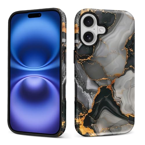 Coque iPhone 17 anti-rayures silicone marbre or double couche mate