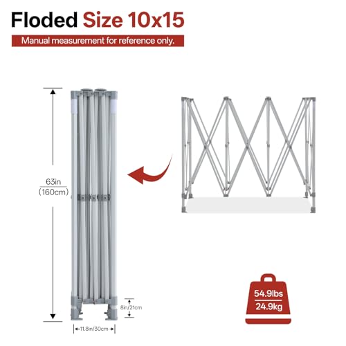 Image of ABCCANOPY Commercial Pop Up Canopy Tent with Sidewalls 10X15,White
