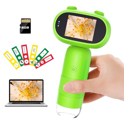 Image of Hayve Handheld Digital Microscope for Kids 1000X CM4 Pocket Microscope | 16MP, 2inch IPS Screen, 8 LEDs, PC View, 8GB TF Card, Birthday Gifts Boys Girls Ages 3-12