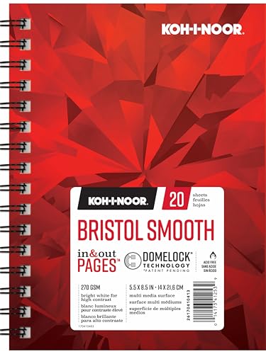 Bloc papier bristol blanc brillant Koh-I-Noor 270g haut de gamme