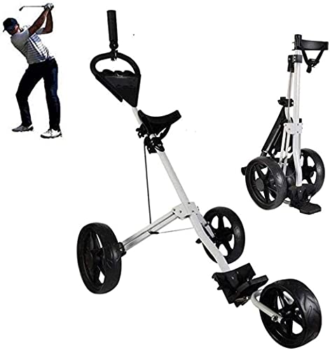 GPWDSN Carrito de Golf Carrito de Golf de 3 Ruedas con Soporte para hervidor Marcador Carrito de Golf Carrito liviano Deporte Entrenamiento Partido Cheque de Equipaje del Aeropuerto Carrito de