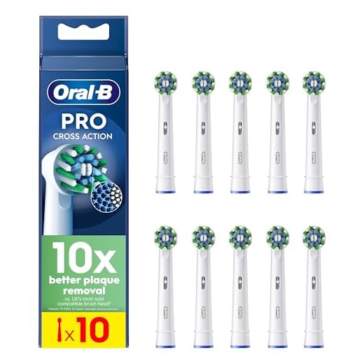 Oral-B Pro CrossAction Recambios para Cepillo de Dientes Eléctrico, Pack de 10 Cabezales, Blanco - Originales