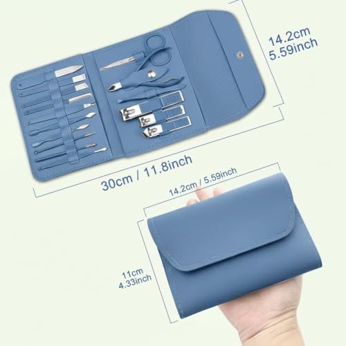 Image of Premium Nail Clipper Kit - Stainless Steel Manicure & Pedicure Set - Nail Care Tools for Hand & Feet - Includes Clippers, Cuticle Trimmers, File, Tweezers for Facial, Hand & Foot Care
