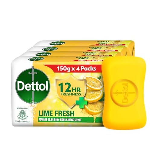 Dettol Lime Cool Bathing Soap Bar with 2x Menthol (600g)- Pack of 4